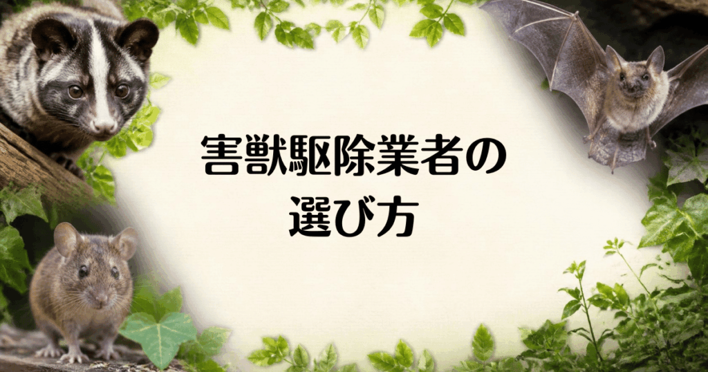 害獣駆除業者_選び方